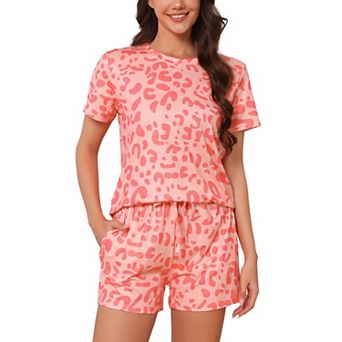 Women's Pajama Sets 2 pc Lounge Set Short Sleeve Top and Shorts Soft Cozy Loungewear Sets