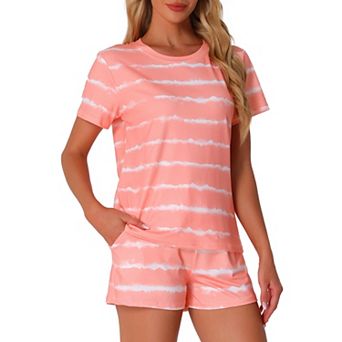 Women's Pajama Sets 2 pc Lounge Set Short Sleeve Top and Shorts Soft Cozy Loungewear Sets