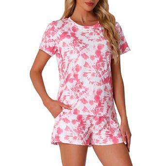 Women's Pajama Sets 2 pc Lounge Set Short Sleeve Top and Shorts Soft Cozy Loungewear Sets