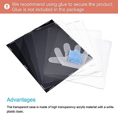 Acrylic Display Case Plastic Box Cube Storage Box Assemble Dustproof Showcase 16.1x16.1x10 Inch