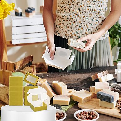 Paper Soap Box with Window, 40 Pack Homemade Soap Boxes Rectangle Presents Packaging Boxes