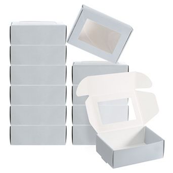 Paper Soap Box with Window, 40 Pack Homemade Soap Boxes Rectangle Presents Packaging Boxes