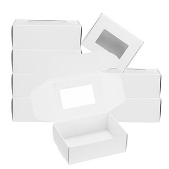 Paper Soap Box with Window, 40 Pack Homemade Soap Boxes Rectangle Presents Packaging Boxes