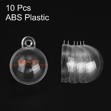 10 Pcs Clear Fillable Balls Ornament, 1.6 Inch Hanging Plastic Balls Transparent Decor Balls