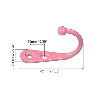 Wall Hooks, 15 Pcs Zinc Alloy Single Prong Wall Mounted Clothes Hook, Double Hole Hooks