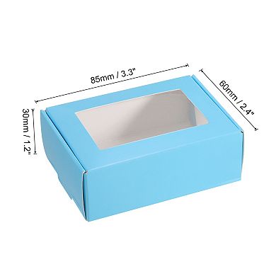 Paper Soap Box with Window, 20 Pack Homemade Soap Boxes Rectangle Presents Packaging Boxes