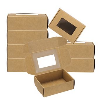 Paper Soap Box with Window, 20 Pack Homemade Soap Boxes Rectangle Presents Packaging Boxes