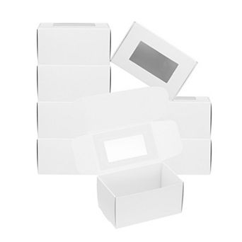 Paper Soap Box with Window, 20 Pack Homemade Soap Boxes Rectangle Presents Packaging Boxes