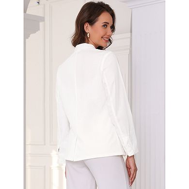 Linen Blazer for Women's V Neck Single Button Long Sleeve Solid Lightweight Work Business Blazers