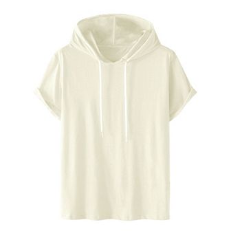 Hoodie T Shirt for Men's Hoodies Short Sleeve Athletic Workout Pullover Drawstring Hooded T-Shirts