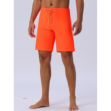 Men's Summer Lightweight Solid Color Drawstring Waist Board Shorts