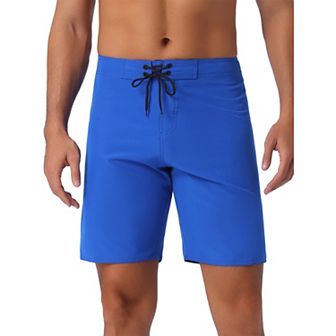 Men's Summer Lightweight Solid Color Drawstring Waist Board Shorts