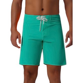 Men's Summer Lightweight Solid Color Drawstring Waist Board Shorts