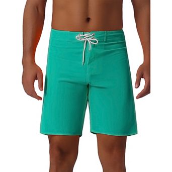 Men's Summer Lightweight Solid Color Drawstring Waist Board Shorts