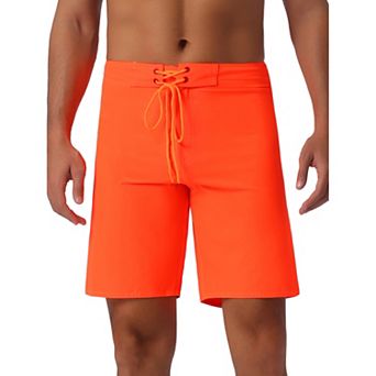 Men's Summer Lightweight Solid Color Drawstring Waist Board Shorts