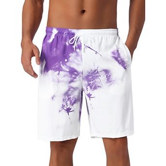 Men's Colorful Tie-dyed Pattern Drawstring Elastic Waist Board Shorts