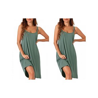 2 pc Women's Nightgown Backless Sleepwear Cross Back Night Dress Plus Size
