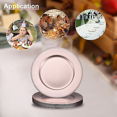 10 Pcs Charger Plates Bulk 13 Inch Plastic Charger Plates Round Plate Chargers