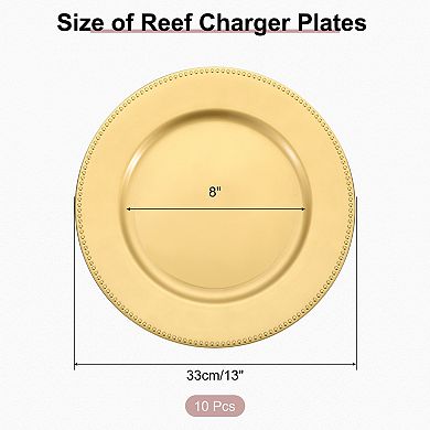 10 Pcs Charger Plates Bulk 13 Inch Plastic Charger Plates Round Plate Chargers