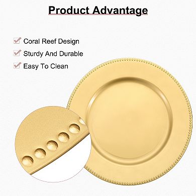 10 Pcs Charger Plates Bulk 13 Inch Plastic Charger Plates Round Plate Chargers