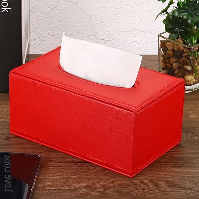 7.9"x4.7"x3.7" Tissue Box Cover, Leather Rectangle Waterproof Napkin Paper Towel Holder