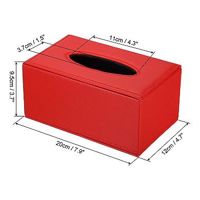 7.9"x4.7"x3.7" Tissue Box Cover, Leather Rectangle Waterproof Napkin Paper Towel Holder
