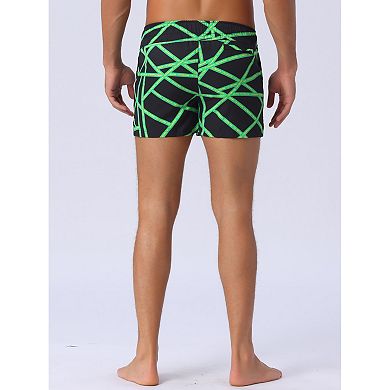 Men's Colorful Geometric Patterns Drawstring Elastic Waist Board Shorts