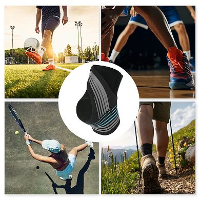 Women Striped Style Left Foot Ankle Support Brace for Sports