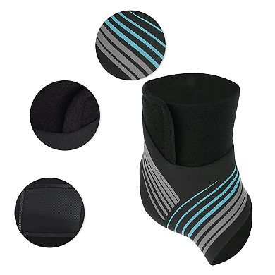 Women Striped Style Left Foot Ankle Support Brace for Sports