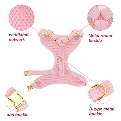 Dog Harness, Cute Dog Collar Harness with Bow, Adjustable Leash Set 1 Set