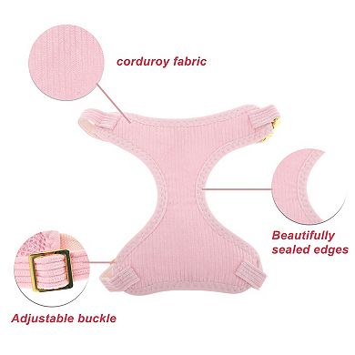 Dog Harness, Cute Dog Collar Harness with Bow, Adjustable Leash Set 1 Set