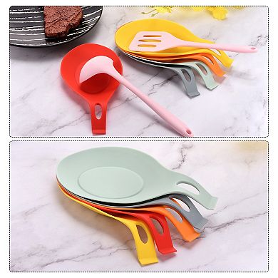 Silicone Spoon Rest, 7.68" x 3.74" Heat Resistant Kitchen Utensil Holder Spatula Ladle Rest 8Pcs