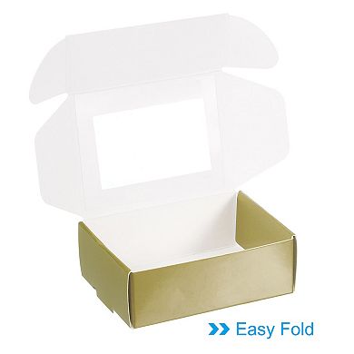 3.5"x2.5"x1" Paper Soap Box with Window, 30Pcs Homemade Soap Boxes Rectangle Presents Packaging Box