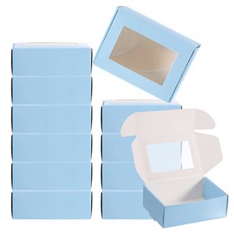 3.5"x2.5"x1" Paper Soap Box with Window, 30 pc Homemade Soap Boxes Rectangle Presents Packaging Box