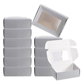 3.5"x2.5"x1" Paper Soap Box with Window, 30 pc Homemade Soap Boxes Rectangle Presents Packaging Box