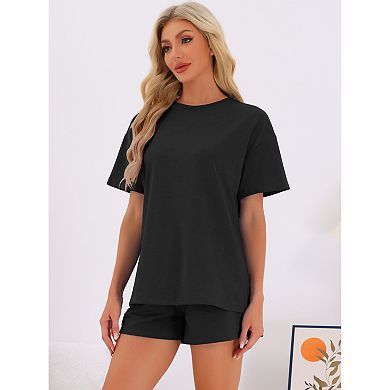 Women's Pajamas Set Half Sleeve Lounge Set Shorts Sleepwear Set 2 Piece Pjs Sets with Pockets