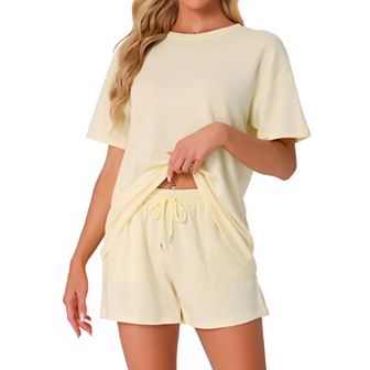 Women's Pajamas Set Half Sleeve Lounge Set Shorts Sleepwear Set 2 pc Pjs Sets with Pockets