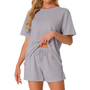 Women's Pajamas Set Half Sleeve Lounge Set Shorts Sleepwear Set 2 pc Pjs Sets with Pockets