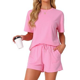 Women's Pajamas Set Half Sleeve Lounge Set Shorts Sleepwear Set 2 pc Pjs Sets with Pockets