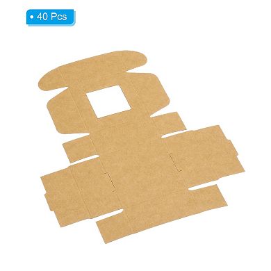 Paper Soap Box with Window, 40 Pack Homemade Soap Boxes Square Presents Packaging Boxes