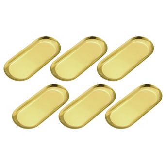 6 pc Stainless Steel Decorative Trays, Bathroom Trays, Small Serving Trays