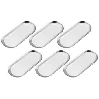 6 pc Stainless Steel Decorative Trays, Bathroom Trays, Small Serving Trays