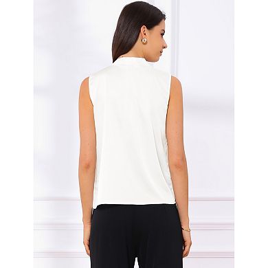 Women's Silk Satin Tank Top V Neck Sleeveless Ruched Blouse Summer Basic Tank Shirt