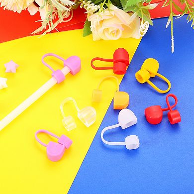 10 Pcs Straw Cover Cap, Silicone Straw Tips Cover Fits 0.31" Drinking Straws