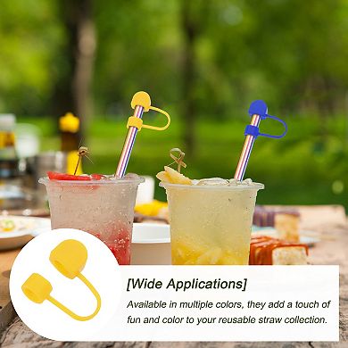 10 Pcs Straw Cover Cap, Silicone Straw Tips Cover Fits 0.31" Drinking Straws