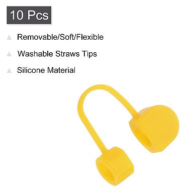 10 Pcs Straw Cover Cap, Silicone Straw Tips Cover Fits 0.31" Drinking Straws