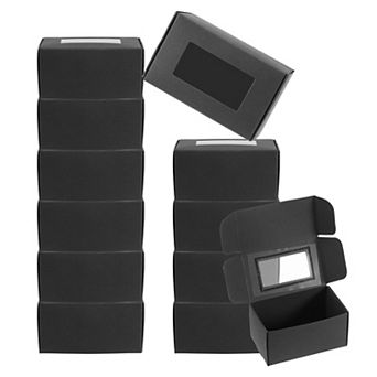 4"x2.5"x2" Paper Soap Box with Window, 30 Pack Homemade Soap Boxes Black
