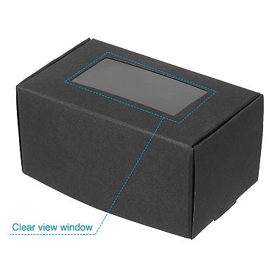 4"x2.5"x2" Paper Soap Box with Window, 30 Pack Homemade Soap Boxes Black