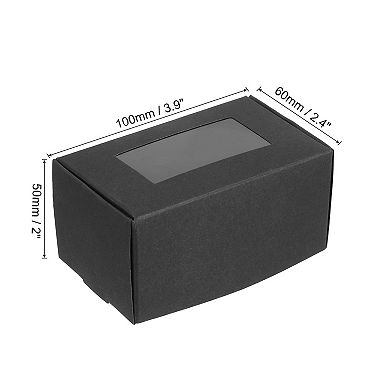 4"x2.5"x2" Paper Soap Box with Window, 30 Pack Homemade Soap Boxes Black