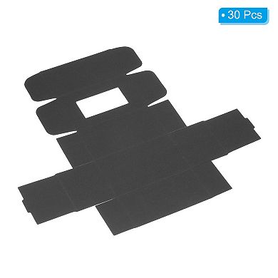 4"x2.5"x2" Paper Soap Box with Window, 30 Pack Homemade Soap Boxes Black